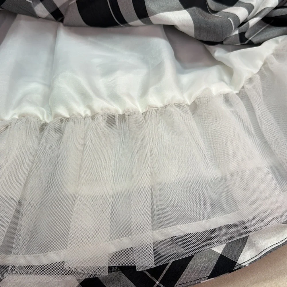 Gymboree Holiday Party Dress Plaid Red Bow Sash Creamy White Top Cap Sleeves 5T